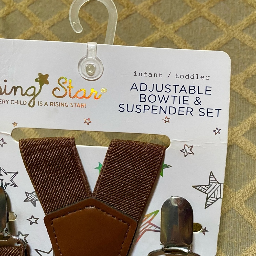 🍁Rising Star Adjustable Bowtie & Suspender Set for Infant/Toddler🍁 NWT - Picture 3 of 5
